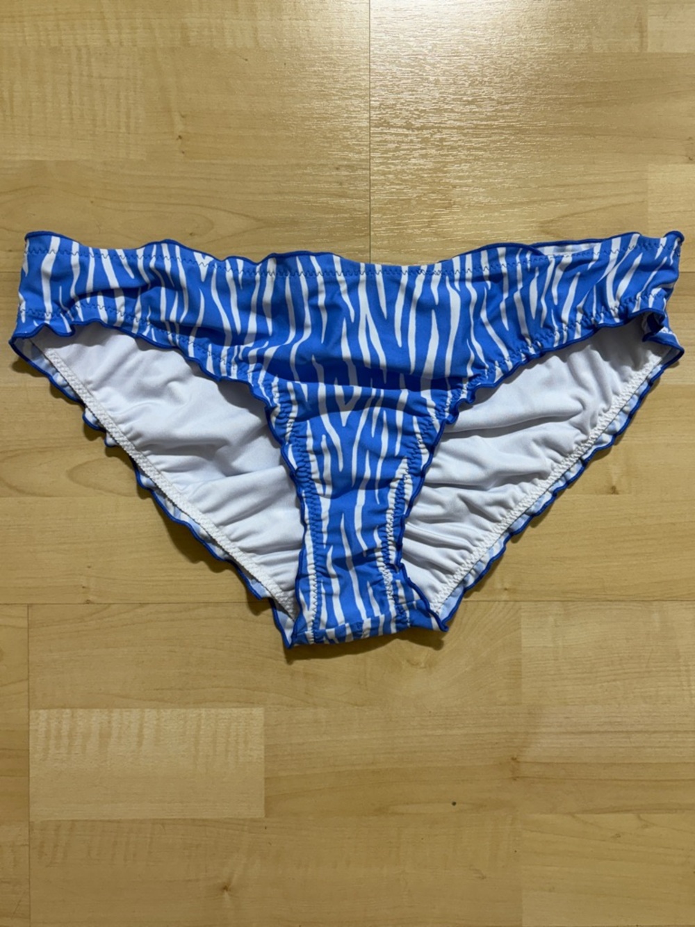 Blue Zebra-Print Women’s Swim Bikini Bottom
